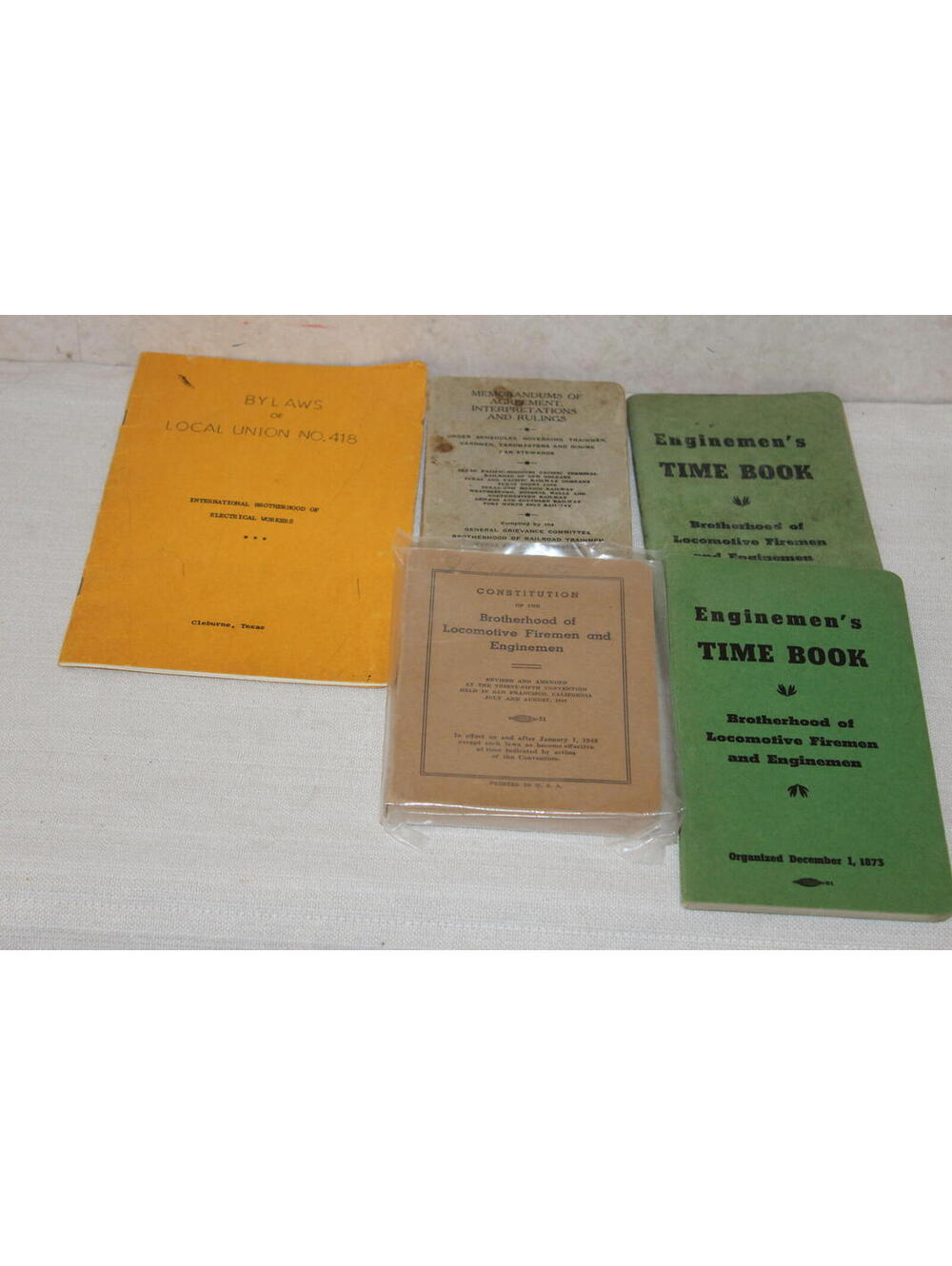 Vintage Railroad Union Manuals & Time Books Lot of 5 Brotherhood Locomotive